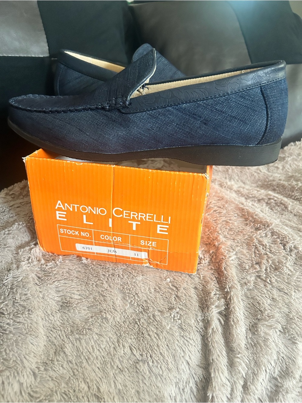 Elite Men's Navy Slip-On Loafers